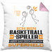 Basketballspieler Geschenk Kissen mit Füllung 40x40 Ich Bin Basketballspieler Aber Sag Doch Einfach Superheld Lustige Geschenkdiee für Basketballspieler (Grau) Rosa Trendation