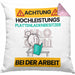 Plattenladenbesitzer Kissen mit Füllung 40x40 Geschenk Lustiger Spruch Geschenkidee für Plattenladenbesitzer Achtung Hochleistungs Plattenladenbesitzer Bei Der Arbeit (Grau) Rosa Trendation