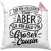 Großer Cousin Kissen mit Füllung 40x40 Geschenk Ich Bin Vielleicht Klein Aber Bald Ein Großer Cousin Verkündung Geschenkidee (Grau) Rosa Trendation