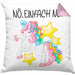 Lustige Nö Einfach Nö Kissen mit Füllung 40x40 Mit Spruch Einhorn Geschenk Mama Freundin Kollegin Geschenkidee Arbeit Frauen (Grau) Rosa Trendation