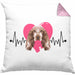 Cocker Spaniel Besitzer Kissen mit Füllung 40x40 Geschenk Lustiger Spruch Geschenkidee Herzschlag Cocker Spaniel (Grau) Rosa Trendation