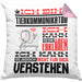 Tierkommunikator Geschenk Kaffee-Kissen mit Füllung 40x40 Geschenkidee für Tierkommunikator Ich Bin Tierkommunikator Ich Kann Es Dir Erklären Jedoch Nicht Für Dich Verstehen Spruch Lustig (Grau) Rosa Trendation