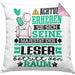 Leser Geschenk Kissen mit Füllung 40x40 Lustiger Spruch Erheben Sie Sich Der Leser Betritt den Raum (Grau) Rosa Trendation