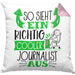 Journalist Kissen mit Füllung 40x40 Geschenk So Sieht Ein RIchtig Cooler Journalist Aus Geschenkidee Lustiger Spruch Geburtstag (Grau) Rosa Trendation