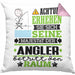 Angler Geschenk Kissen mit Füllung 40x40 Lustiger Spruch Erheben Sie Sich Der Angler Betritt den Raum (Grau) Rosa Trendation