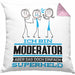 Moderator Geschenk Kissen mit Füllung 40x40 Ich Bin Moderator Aber Sag Doch Einfach Superheld Lustige Geschenkdiee für Moderator (Grau) Rosa Trendation