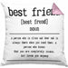 Bester Freund Beste Freundin Geschenk Kissen mit Füllung 40x40 Definition Lustiger Spruch BFF Beste Friends Häferl (Grau) Rosa Trendation