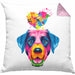 Labrador Herz Farbe Besitzer Kissen mit Füllung 40x40 Geschenk Lustiger Spruch Geschenkidee Labrador Liebhaber (Grau) Rosa Trendation