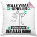 Volleyballspieler Kissen mit Füllung 40x40 Geschenk für Volleyballspieler Der Mann Der Alles Kann Geschenkidee zum Geburtstag (Grau) Rosa Trendation