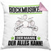 Rockmusiker Kissen mit Füllung 40x40 Geschenk für Rockmusiker Der Mann Der Alles Kann Geschenkidee zum Geburtstag (Grau) Rosa Trendation