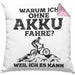 Lustige Geschenkidee Radfahrer Kissen mit Füllung 40x40 Anti-E-Bike Spruch (Grau) Rosa Trendation