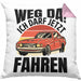 Führerschein Bestanden Geschenk Kissen mit Füllung 40x40 Führerscheinprüfung Bestanden Geschenkidee Weg Da Ich Darf Jetzt Fahren (Grau) Rosa Trendation