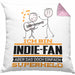 Indie-Fan Geschenk Kissen mit Füllung 40x40 Ich Bin Indie-Fan Aber Sag Doch Einfach Superheld Lustige Geschenkdiee für Indie-Fan (Grau) Rosa Trendation