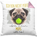 Mops Besitzer Kissen mit Füllung 40x40 Geschenk Lustiger Spruch Geschenkidee Besitzerin Ich Bin Nicht toll Aber Mein Mops Ist Es (Grau) Rosa Trendation