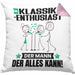 Klassik-Enthusiast Kissen mit Füllung 40x40 Geschenk für Klassik-Enthusiast Der Mann Der Alles Kann Geschenkidee zum Geburtstag (Grau) Rosa Trendation