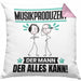 Musikproduzent Kissen mit Füllung 40x40 Geschenk für Musikproduzent Der Mann Der Alles Kann Geschenkidee zum Geburtstag (Grau) Rosa Trendation
