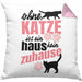 Katze Kissen mit Füllung 40x40 Katzenbesitzer Geschenk Katzen Geschenkidee Lustige Kissen mit Füllung 40x40 mit Spruch Kater Katzenmama (Grau) Rosa Trendation