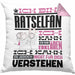 Rätselfan Geschenk Kaffee-Kissen mit Füllung 40x40 Geschenkidee für Rätselfan Ich Bin Rätselfan Ich Kann Es Dir Erklären Jedoch Nicht Für Dich Verstehen Spruch Lustig (Grau) Rosa Trendation