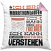 Marathonläufer Geschenk Kaffee-Kissen mit Füllung 40x40 Geschenkidee für Marathonläufer Ich Bin Marathonläufer Ich Kann Es Dir Erklären Jedoch Nicht Für Dich Verstehen Spruch Lustig (Grau) Rosa Trendation