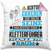 Kletterführer Geschenk Kissen mit Füllung 40x40 Lustiger Spruch Erheben Sie Sich Der Kletterführer Betritt den Raum (Grau) Rosa Trendation
