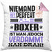 Boxer Geschenk Kissen mit Füllung 40x40 Lustige Geschenkidee für Boxer Geburtstag Niemand Ist Perfekt Aber Als Boxer Ist Man Nah Dran (Grau) Rosa Trendation