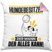 Hundebesitzer Kissen mit Füllung 40x40 Geschenk für Hundebesitzer Der Mann Der Alles Kann Geschenkidee zum Geburtstag (Grau) Rosa Trendation