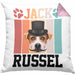 Jack Russel Besitzer Kissen mit Füllung 40x40 Geschenk Lustiger Spruch Geschenkidee Retro Vinatge Jack Russel (Grau) Rosa Trendation