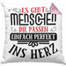 Liebste Person Geschenk Kissen mit Füllung 40x40 Es Gibt Menschen Die Passen Einfach Perfekt Ins Herz Geschenkidee Beste Freundin (Grau) Rosa Trendation
