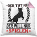 Hund Kissen mit Füllung 40x40 Geschenk Hunde-Besitzer Geschenkidee (Grau) Rosa Trendation