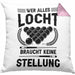 Billard Pool Kissen mit Füllung 40x40 Geschenk Wer Alles Locht Braucht Keine Stellung Männer Spruch (Grau) Rosa Trendation