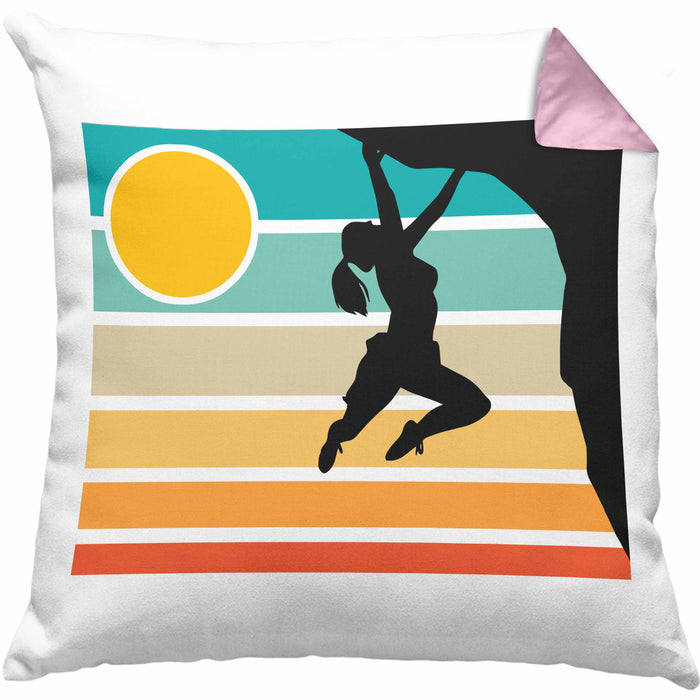 Vintage Kletter-Kissen mit Füllung 40x40 als Geschenk für Bouldersport-Fans (Grau) Rosa Trendation
