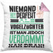 Vogelzüchter Geschenk Kissen mit Füllung 40x40 Lustige Geschenkidee für Vogelzüchter Geburtstag Niemand Ist Perfekt Aber Als Vogelzüchter Ist Man Nah Dran (Grau) Rosa Trendation