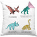 Arten Von Dinosauriern Kissen mit Füllung 40x40 Geschenk Für Jungs Dinos T-Rex Jungen Mädchen Dinos Tyrannosaurus (Grau) Rosa Trendation