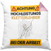 Kletterlehrer Kissen mit Füllung 40x40 Geschenk Lustiger Spruch Geschenkidee für Kletterlehrer Achtung Hochleistungs Kletterlehrer Bei Der Arbeit (Grau) Rosa Trendation