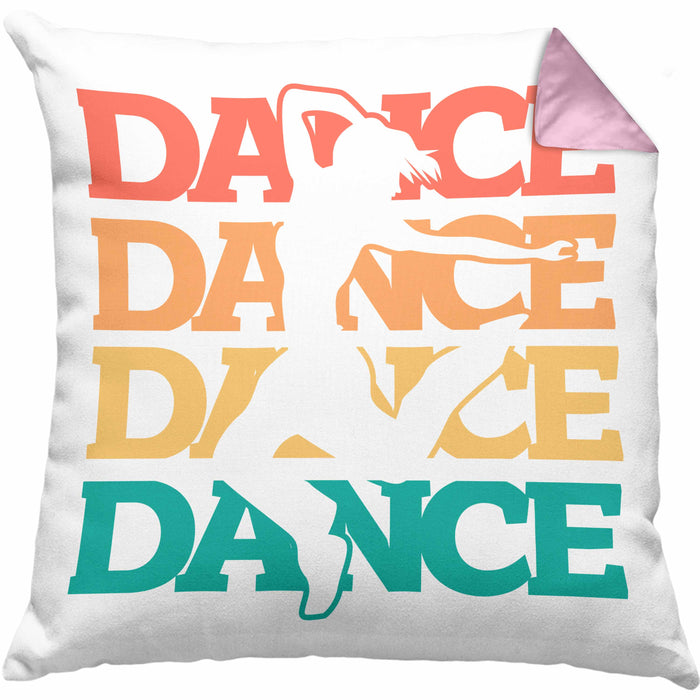 Lustige Tänzer Kissen mit Füllung 40x40 Geschenk für Tanzbegeisterte Tanzlehrer Grafik Dance (Grau) Rosa Trendation