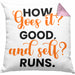 Lustige Kissen mit Füllung 40x40 Denglisch-Spruch "How goes it? Good!" (Grau) Rosa Trendation