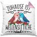 Lustige Kissen mit Füllung 40x40 Wellensittich Besitzer Zuhause Ist Wo Meine Wellensittiche Sind (Grau) Rosa Trendation
