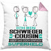 Schwiegercousin Geschenk Kissen mit Füllung 40x40 Ich Bin Schwiegercousin Aber Sag Doch Einfach Superheld Lustige Geschenkdiee für Schwiegercousin (Grau) Rosa Trendation