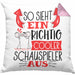 Schauspieler Kissen mit Füllung 40x40 Geschenk So Sieht Ein RIchtig Cooler Schauspieler Aus Geschenkidee Lustiger Spruch Geburtstag (Grau) Rosa Trendation