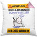 Schriftsteller Kissen mit Füllung 40x40 Geschenk Lustiger Spruch Geschenkidee für Schriftsteller Achtung Hochleistungs Schriftsteller Bei Der Arbeit (Grau) Rosa Trendation