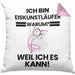Eiskunstläufer Geschenk Kissen mit Füllung 40x40 Lustiger Spruch Ich Bin Eiskunstläufer Warum Weil Ich Es Kann Geschenkidee Bester Eiskunstläufer Geburtstag (Grau) Rosa Trendation