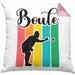 Boule Kissen mit Füllung 40x40 Geschenk Boule-Spieler Geschenkidee Spruch Vintage Boule Grafik (Grau) Rosa Trendation