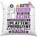 Plattenproduzent Geschenk Kissen mit Füllung 40x40 Lustiger Spruch Erheben Sie Sich Der Plattenproduzent Betritt den Raum (Grau) Rosa Trendation
