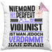 Violinist Geschenk Kissen mit Füllung 40x40 Lustige Geschenkidee für Violinist Geburtstag Niemand Ist Perfekt Aber Als Violinist Ist Man Nah Dran (Grau) Rosa Trendation