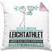 Leichtathlet Geschenk Kissen mit Füllung 40x40 Ich Bin Leichtathlet Aber Sag Doch Einfach Superheld Lustige Geschenkdiee für Leichtathlet (Grau) Rosa Trendation