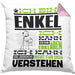 Enkel Geschenk Kaffee-Kissen mit Füllung 40x40 Geschenkidee für Enkel Ich Bin Enkel Ich Kann Es Dir Erklären Jedoch Nicht Für Dich Verstehen Spruch Lustig (Grau) Rosa Trendation