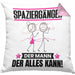 Spaziergänger Kissen mit Füllung 40x40 Geschenk für Spaziergänger Der Mann Der Alles Kann Geschenkidee zum Geburtstag (Grau) Rosa Trendation