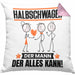 Halbschwager Kissen mit Füllung 40x40 Geschenk für Halbschwager Der Mann Der Alles Kann Geschenkidee zum Geburtstag (Grau) Rosa Trendation