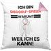 Discgolf-Spieler Geschenk Kissen mit Füllung 40x40 Lustiger Spruch Ich Bin Discgolf-Spieler Warum Weil Ich Es Kann Geschenkidee Bester Discgolf-Spieler Geburtstag (Grau) Rosa Trendation