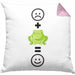 Frosch Kissen mit Füllung 40x40 Geschenk für Frosch-Liebhaber Lustige Geschenkidee :( + Frosch = :) Geburtstag (Grau) Rosa Trendation